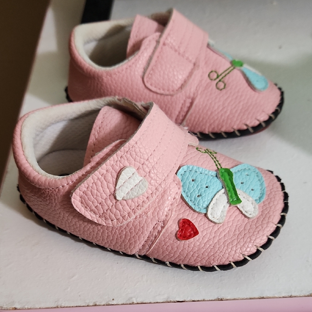 Pink Butterfly Baby Shoes